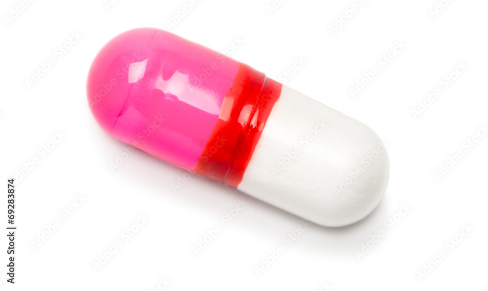 Antihistamine Caplet on White Antihistamine Caplet on White