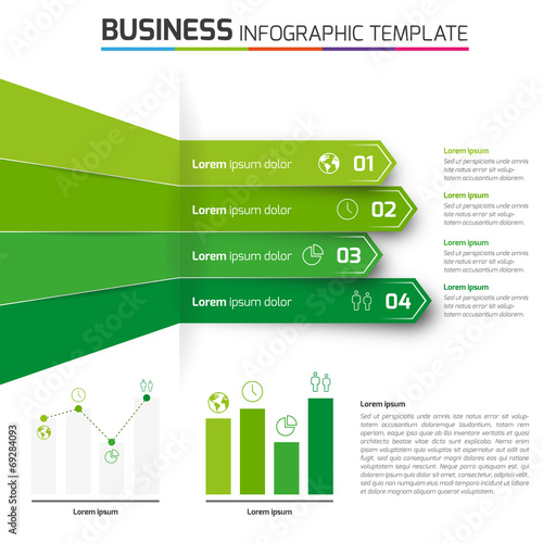 4 Steps arrows process infographics