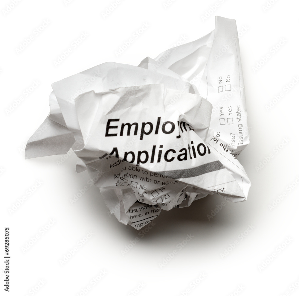 Employment Application on White Employment Application on White