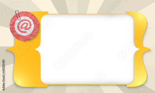 yellow square brackets for entering any text with email symbol