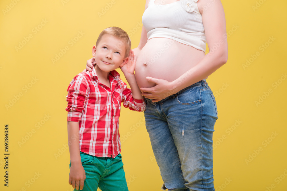 Pregnant woman expecting her baby Pregnant woman expecting her baby