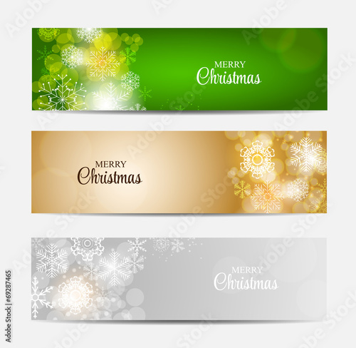 Christmas Snowflakes Website Header and Banner Set Background Ve