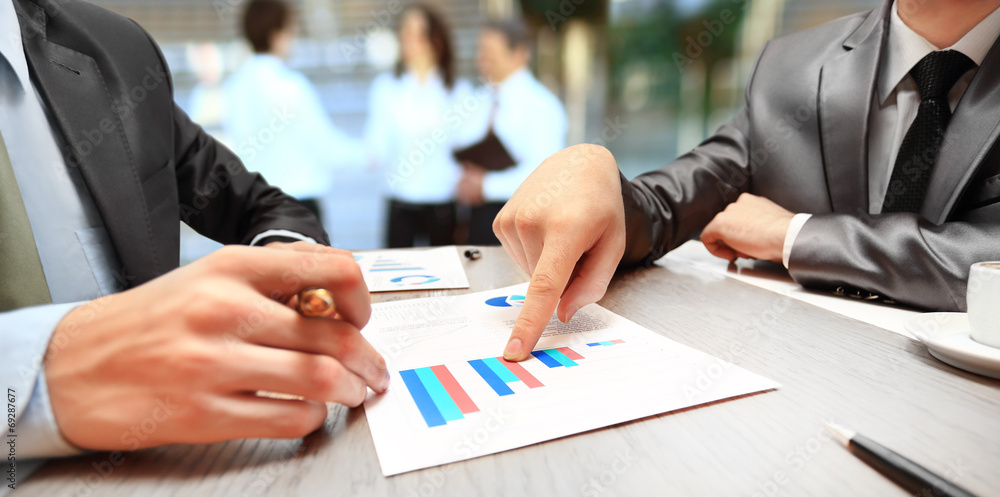 Graphs, charts, business table.
