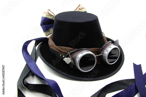 Ladies Steampunk Tall Hat isolation