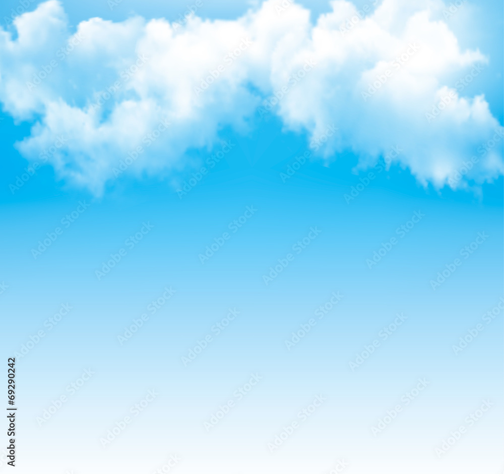 Background with a cloudy blue sky. Vector. Background with a cloudy blue sky. Vector.