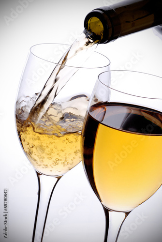 Εκτύπωση καμβά vino bianco versato nel calice