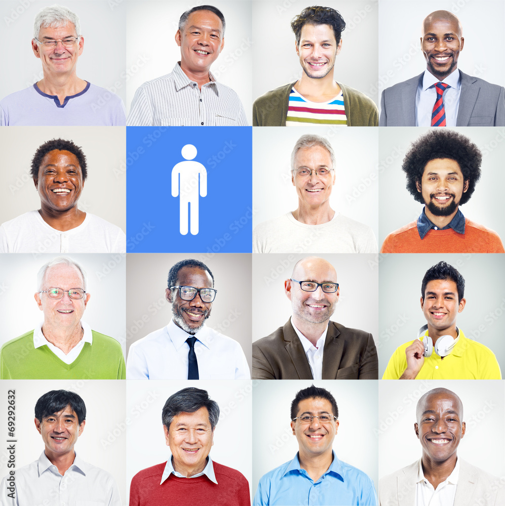 Group of Multiethnic Diverse Confident Men Group of Multiethnic Diverse Confident Men