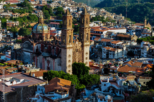 View over the Cathedral of Taxco, Guerreros, Mexico photo