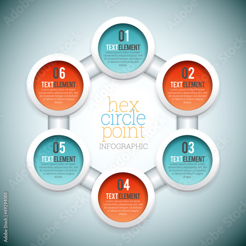 Hex Circle Point Infographic