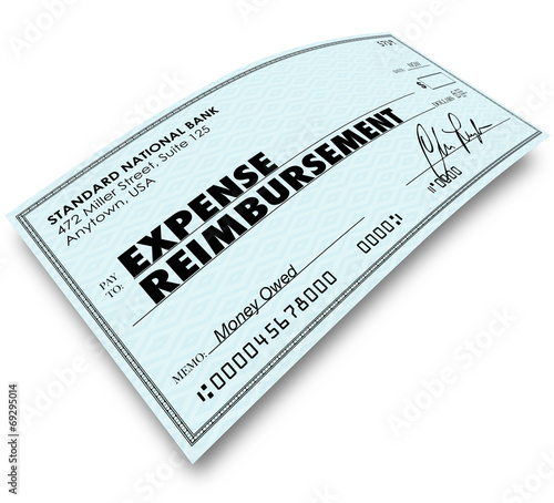 Expense Report Words on Check Reimbursement Payment