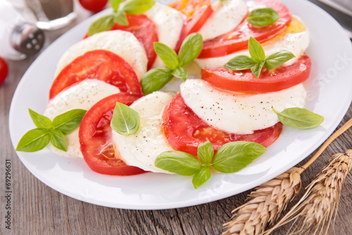 tomato, mozzarella and basil