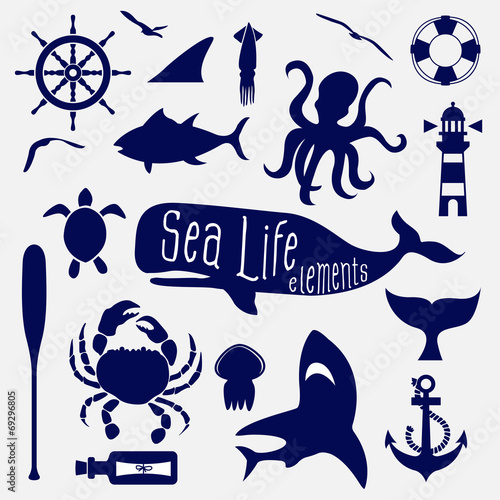 sea life element,icon set