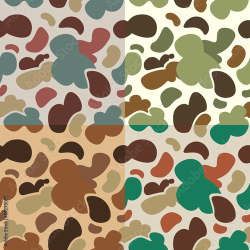 Seamless duck hunter camouflage background pattern.