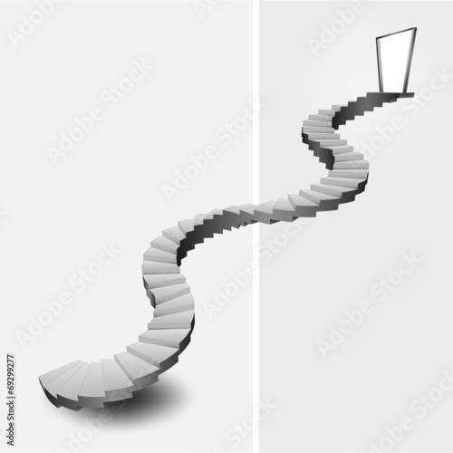 bended stairway leading to heaven door