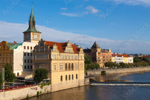 Prague.The Vltava river.Water tower.Museum.
