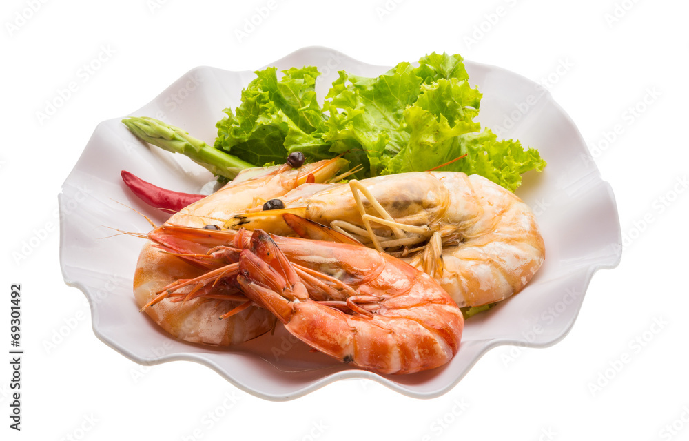 Boiled king prawns Boiled king prawns