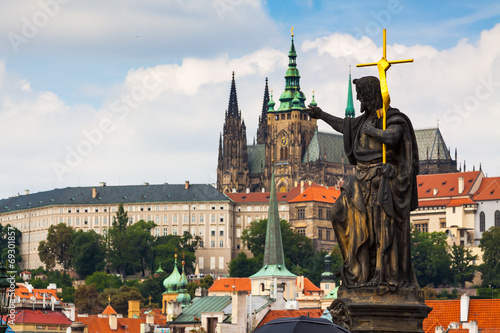 Prague. The St. Vitus Cathedral.Prague castle.