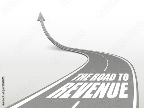 the road to revenue words on highway road