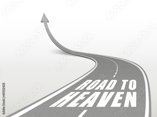 road to heaven words on highway road