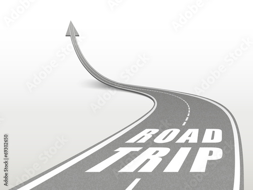 road trip words on highway road