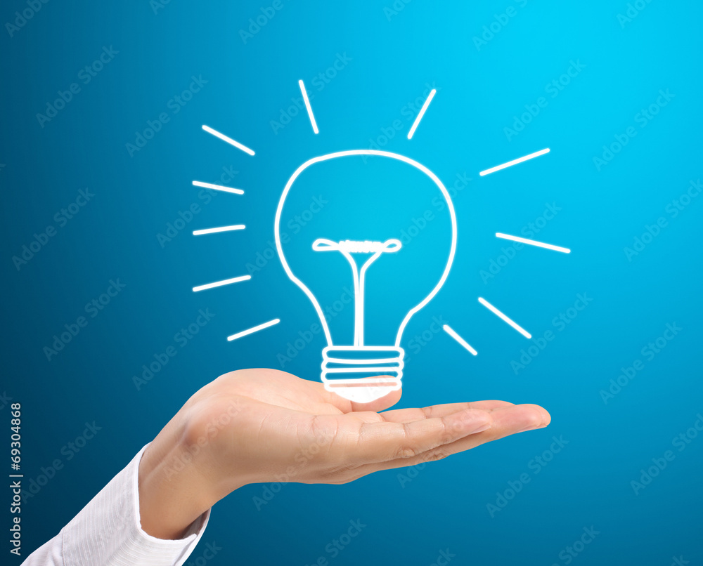 Idea in man hand