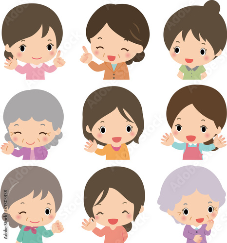 様々な年代の笑顔の女性