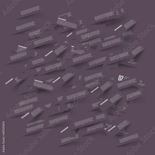 Set of blank rectangle labels with acute