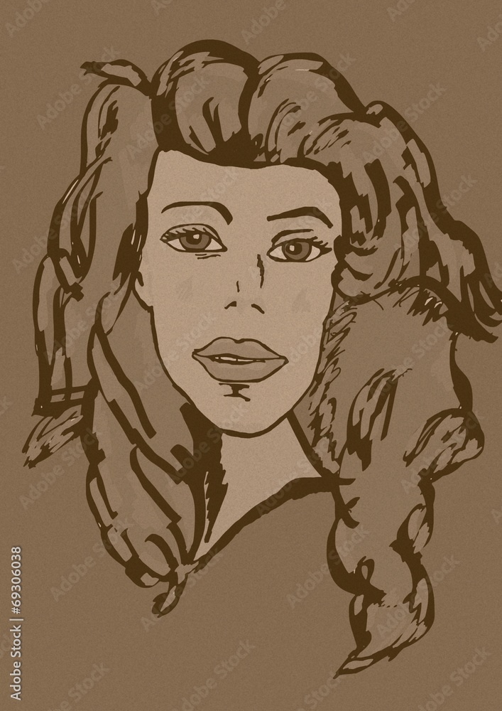 Woman sketch vintage