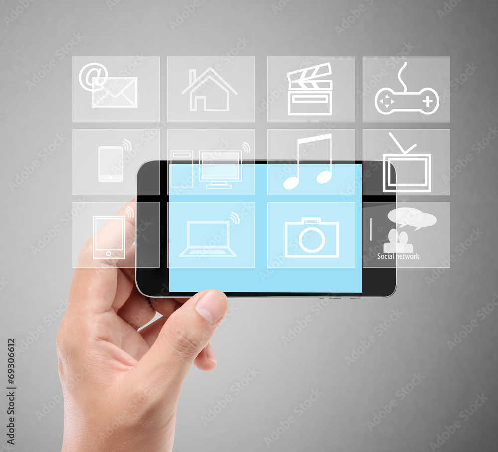 Holding smart phone Holding smart phone
