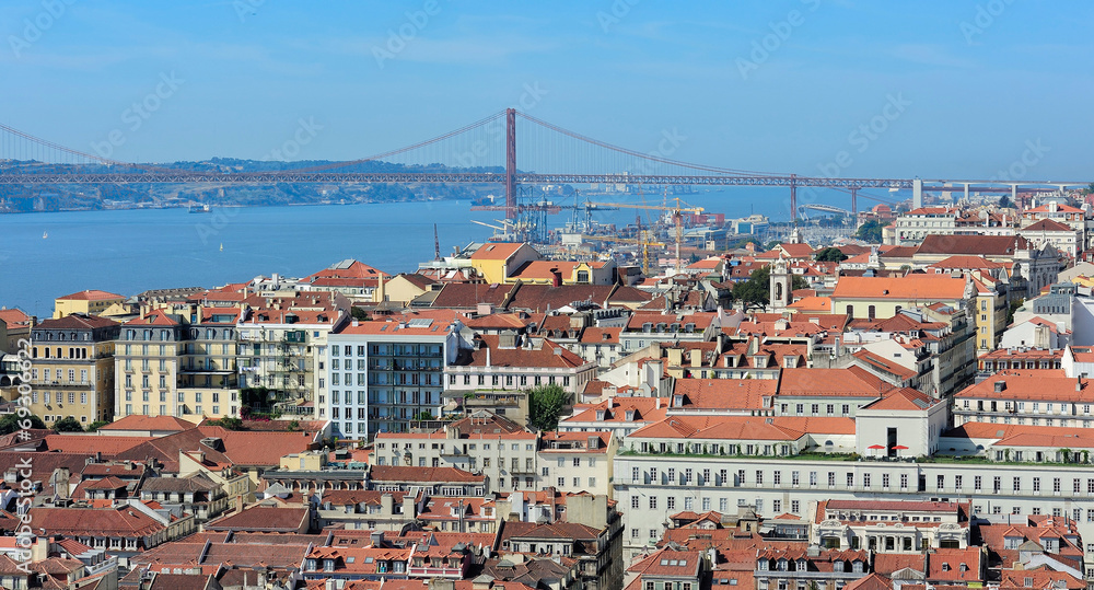 view of Lisbon from the top of Rua Augusta Arch, Portugal