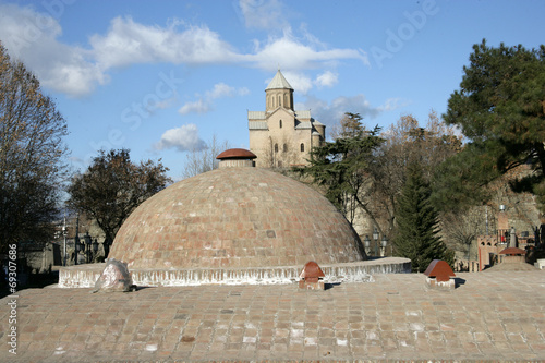 Abanotubani Roof and metekhi church Tbilisi Georgia photo