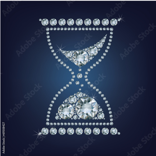 Hourglass vector icon made up a lot of diamonds