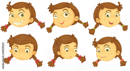 Variations of a girl's faces