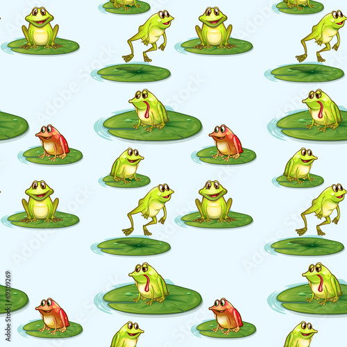 Seamless design of the frogs at the pond