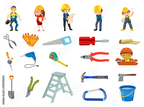 Construction worker set