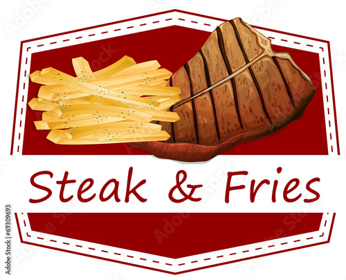 Steak and fries label