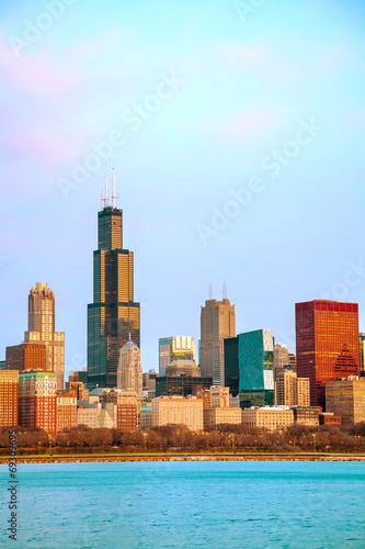 Obraz na płótnie Chicago downtown cityscape w salonie