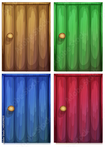 Four colourful doors