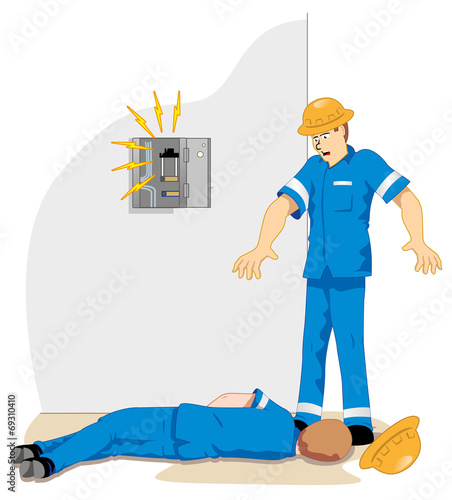 Individual employee being electrocuted and fainting 2