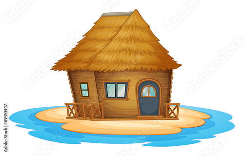 Bungalow on desert island