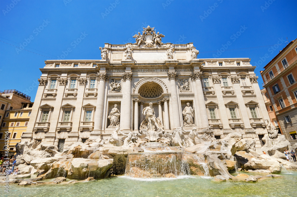 World famous Landmark Trevi Fountain. Rome, Italy.