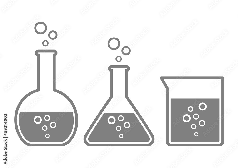 Laboratory glass icons on white background Laboratory glass icons on white background