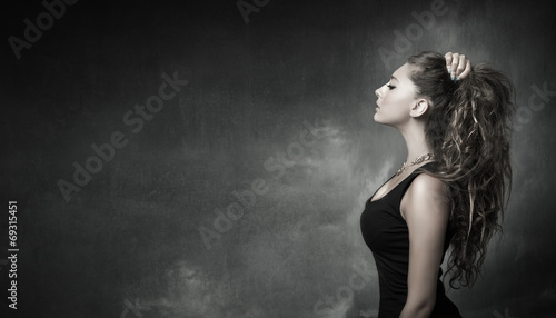 gothic model in a dark and cloudy situation