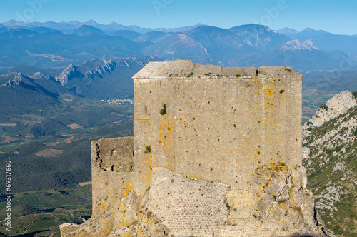 Obraz na płótnie Sunrise at Queribus Cathar Castle w salonie