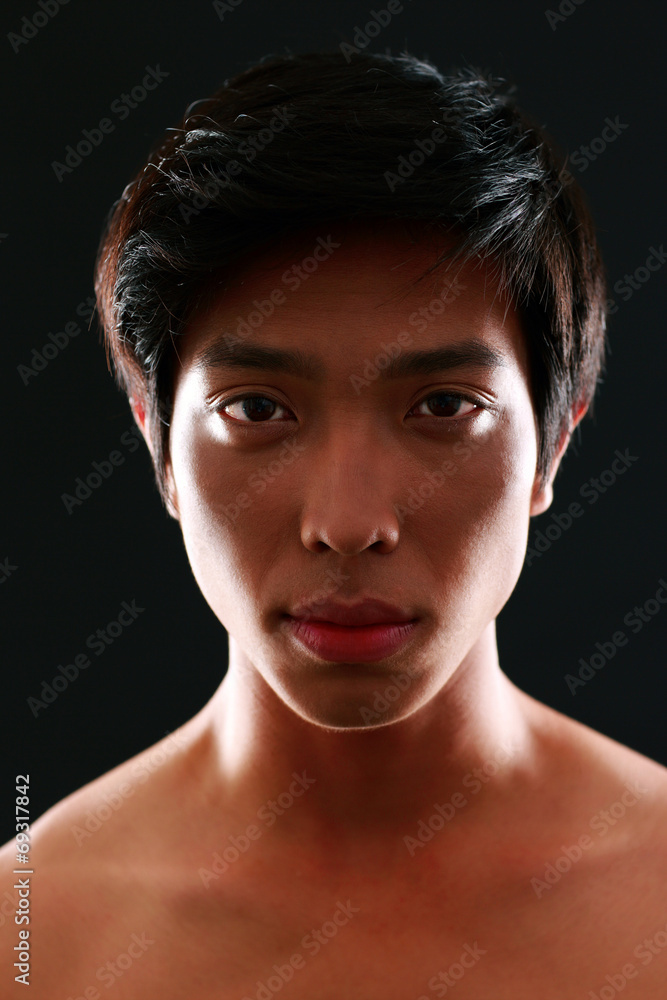 Closeup portrait of a young asian man Closeup portrait of a young asian man