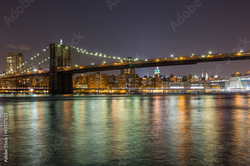 Brooklyn Bridge in New York  Night View