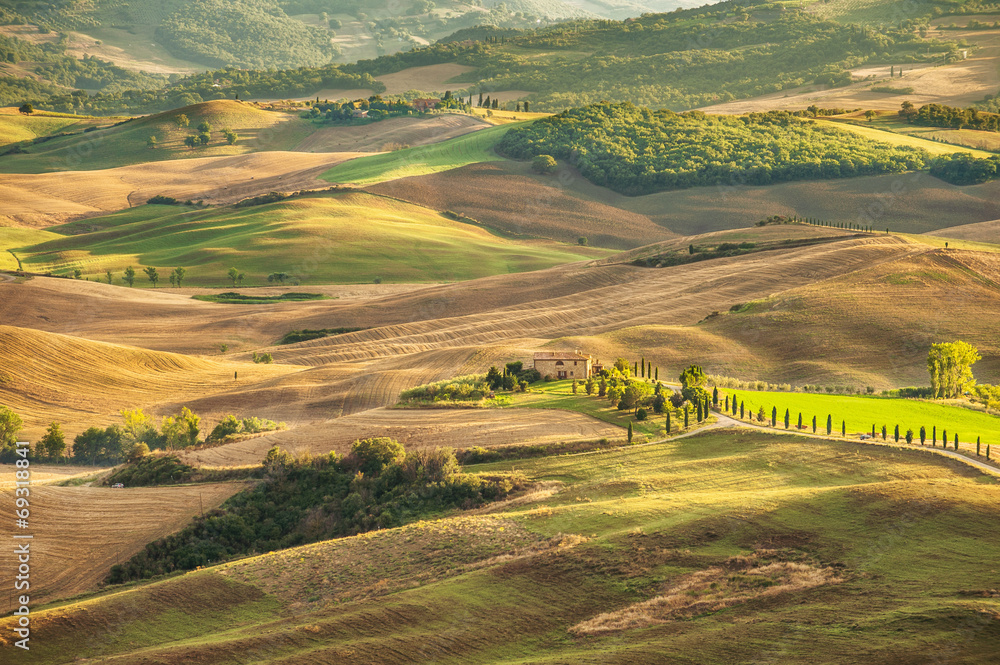 Obraz premium Rural landscape view of the most beautiful places on earth Val d