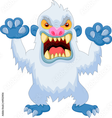 Angry cartoon yeti
