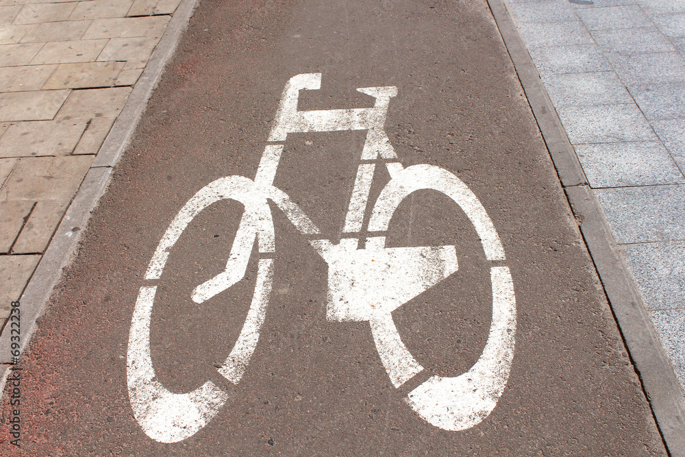 Bicycle lane (path) across the road Bicycle lane (path) across the road