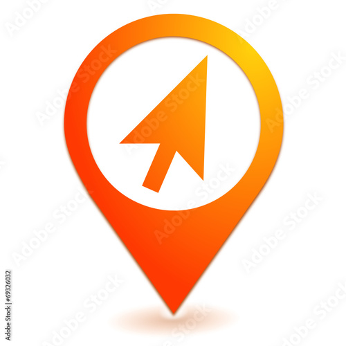cliquez ici sur symbole localisation orange
